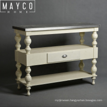 Mayco Wholesaler Vintage Shabby Chic White Wooden Carved Console Table for Living Room